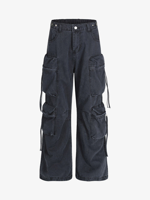 Men’s Cargo Pants with Multi-Pocket Design and Adjustable Side Ties – Casual and Outdoor Wear for Spring, Summer, Fall