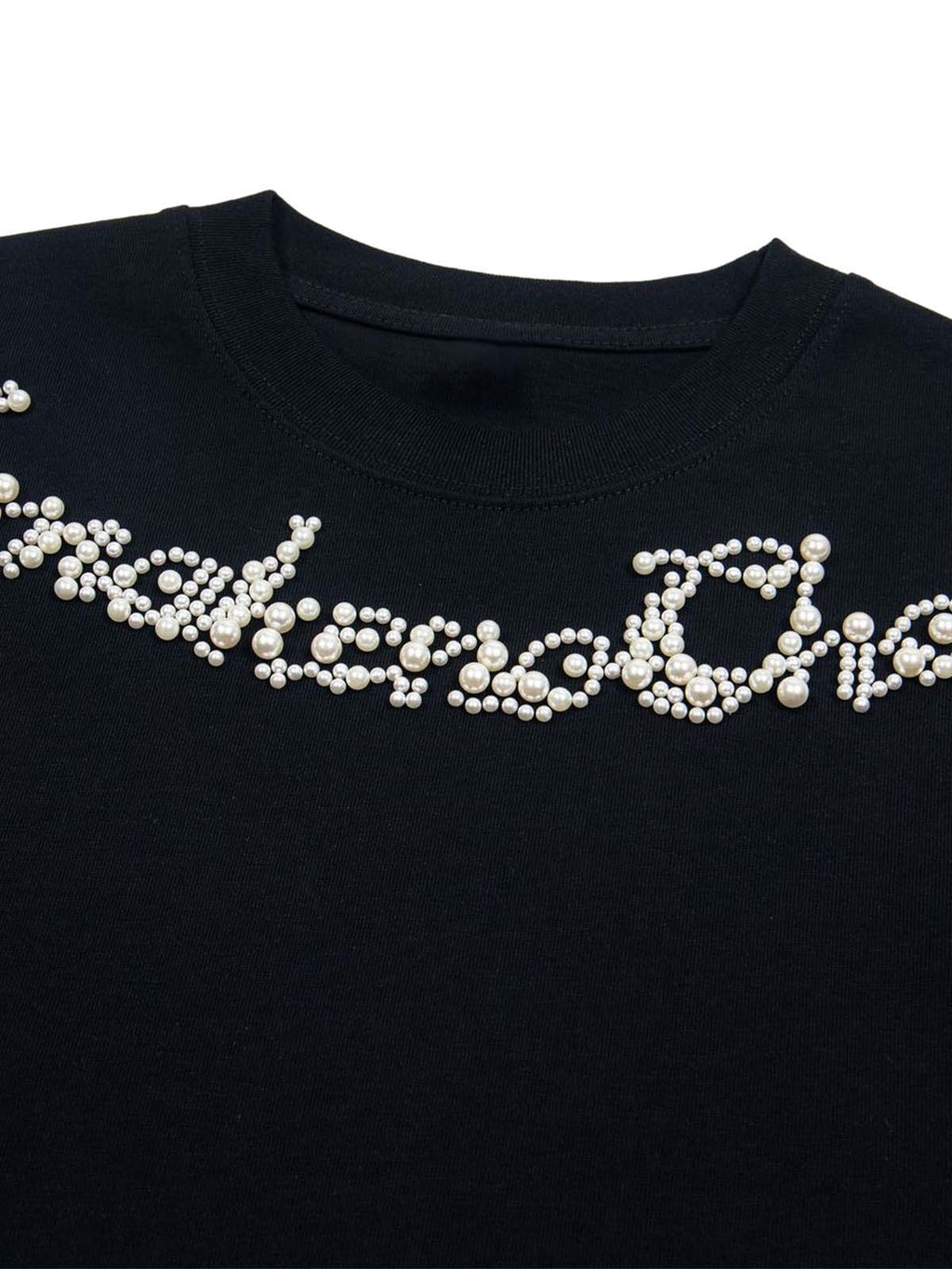 PrimeMasc "Endless Choice" Rhinestone Embellished Black T-Shirt for Women – Fashionable Cotton Short Sleeve Top