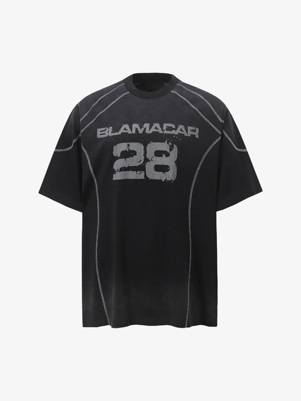 PrimeMasc Distressed Graphic Tee with Bold Number Print – Casual Sporty Cotton T-Shirt for Spring and Summer