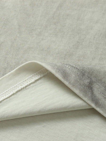 PrimeMasc Distressed Graphic Tee with Bold Number Print – Casual Sporty Cotton T-Shirt for Spring and Summer