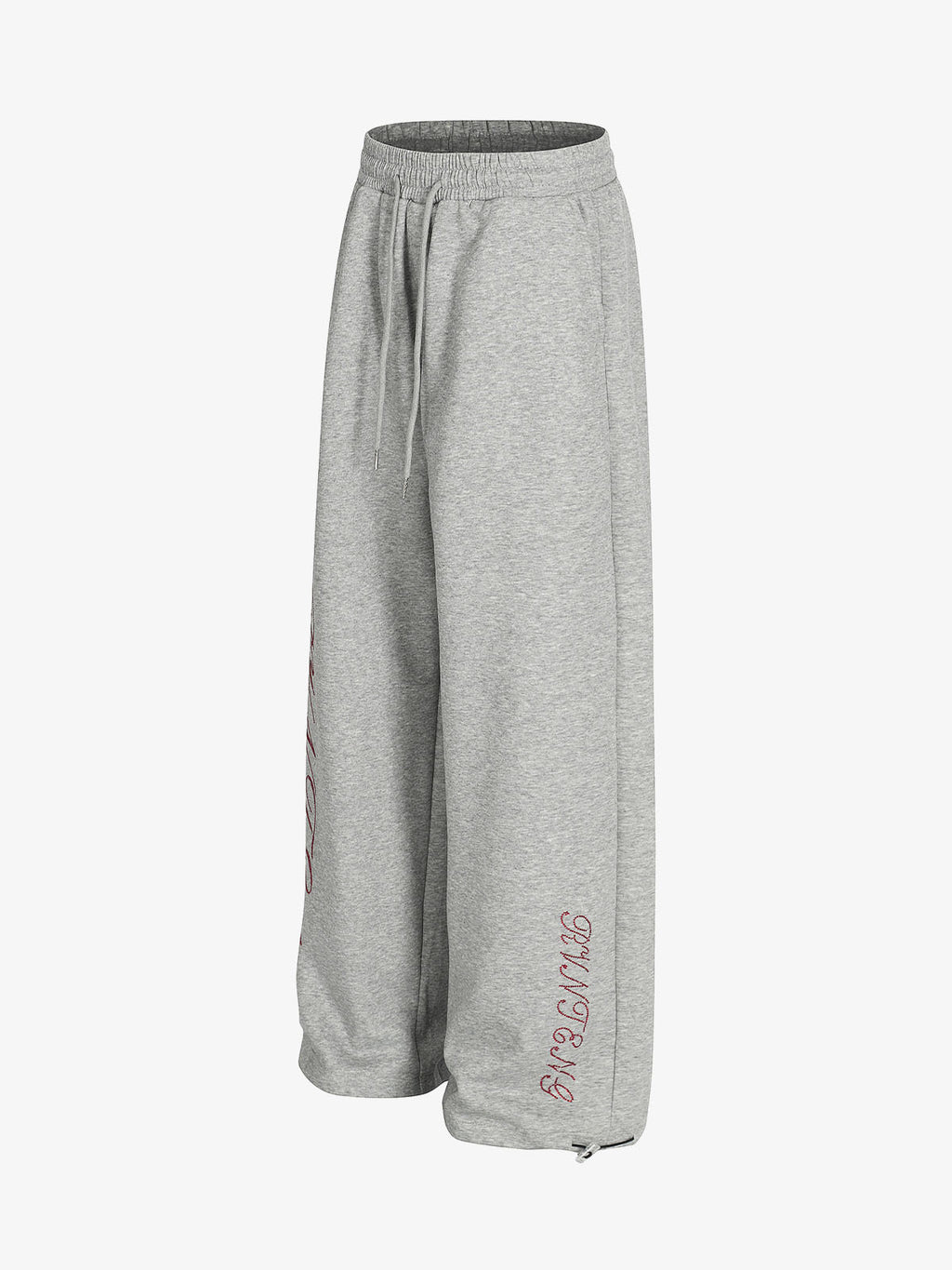 PrimeMasc Men’s Wide-Leg Lounge Pants with Embroidered Detailing, Elastic Waistband – Casual Wear for Spring, Fall, Winter